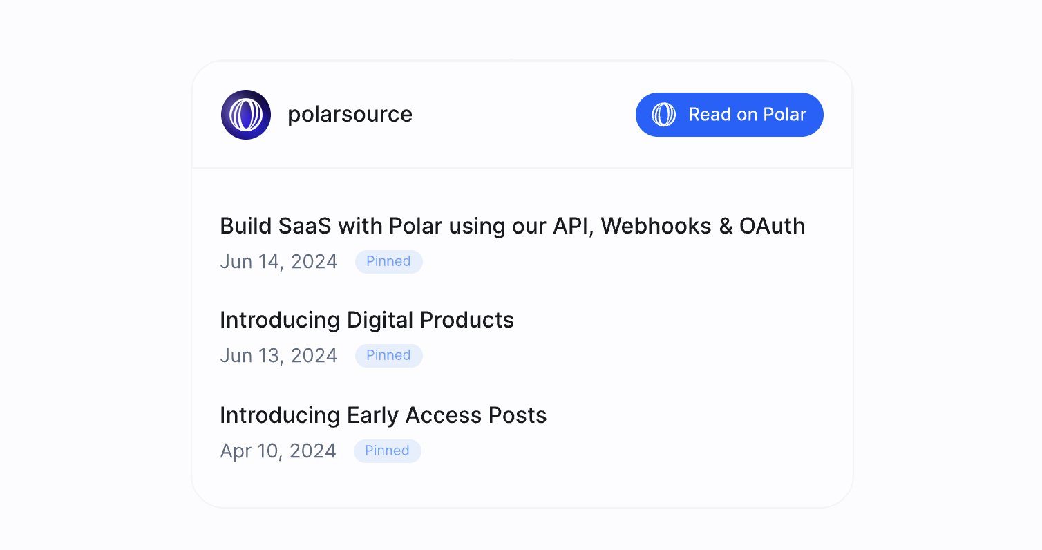 Polar Newsletter Feed